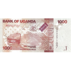 P49a Uganda - 1000 Shillings Year 2010
